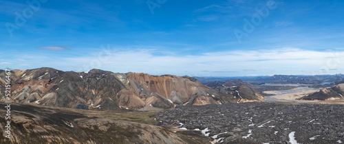 Beautiful view of rhyolite mountains in Iceland photo