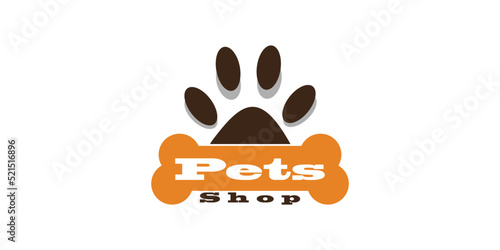 pet shop logo design template with creative concept