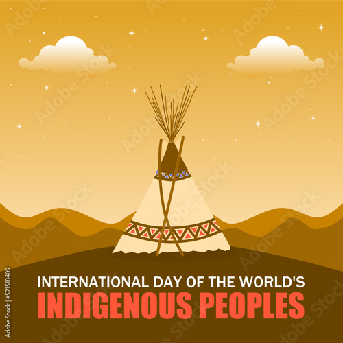 International day of the world's indigenous peoples vector illustration. Suitable for Poster, Banners, background and greeting card 