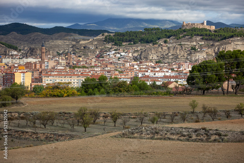 cityscape of Calatayud city with a view to the castle, province of Zaragoza, Aragon, Spain photo