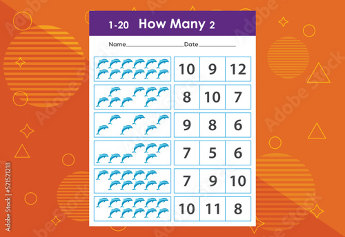 How many fishes task worksheet. Educational children's game worksheet
