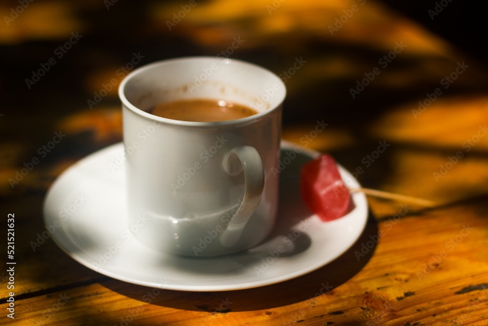 cup of coffee on the table cup of coffee on the table