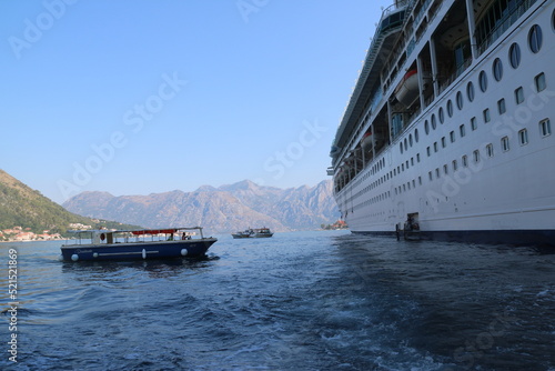Cruise Ship in Kotor Town in Montenegro