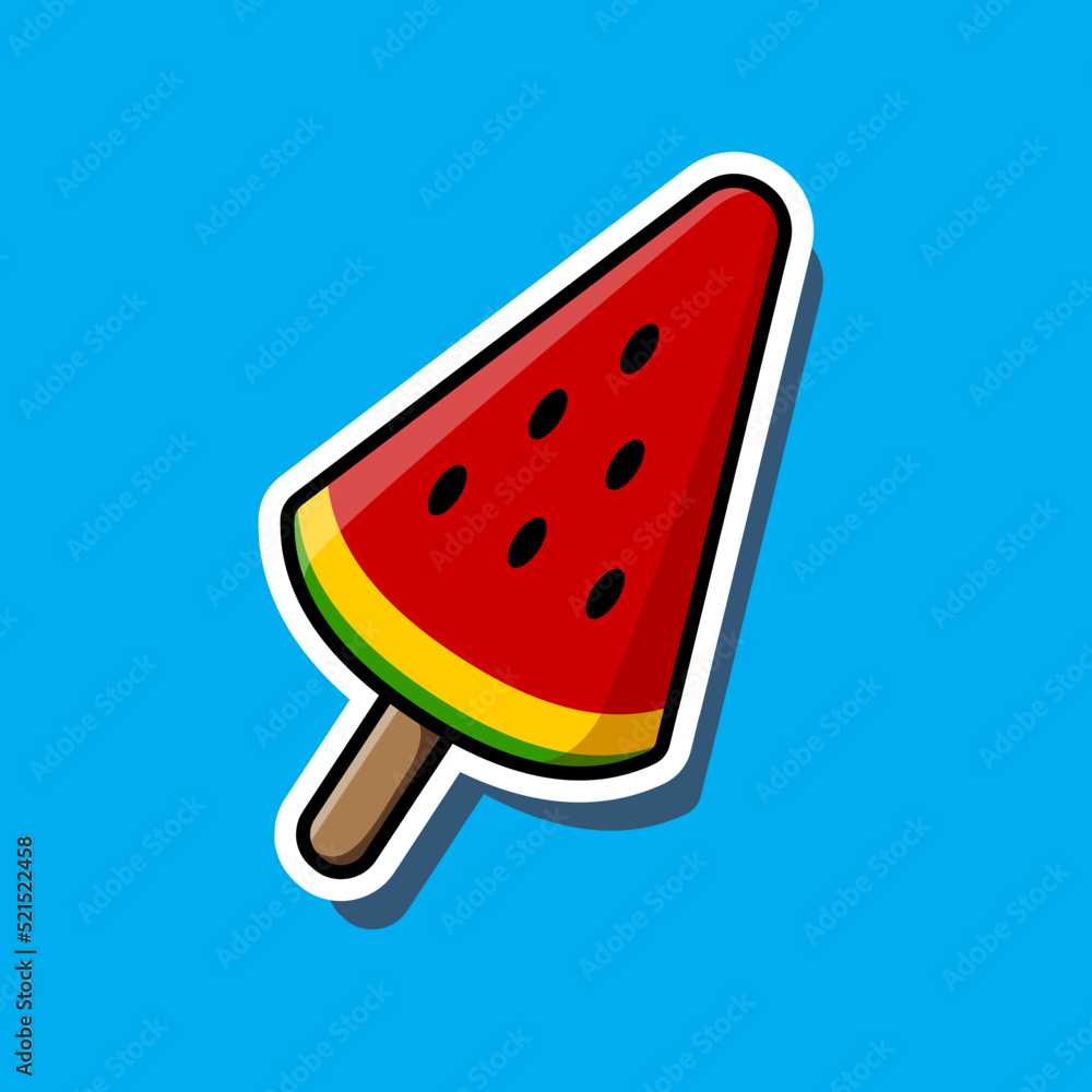 Illustration of watermelon ice cream. Illustration of watermelon ice cream.