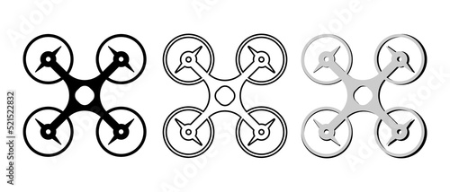 Drone icon, quadrocopter icon. Vector