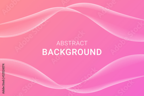 Abstract gradient background with thin waves. Pink color. Vector illustration