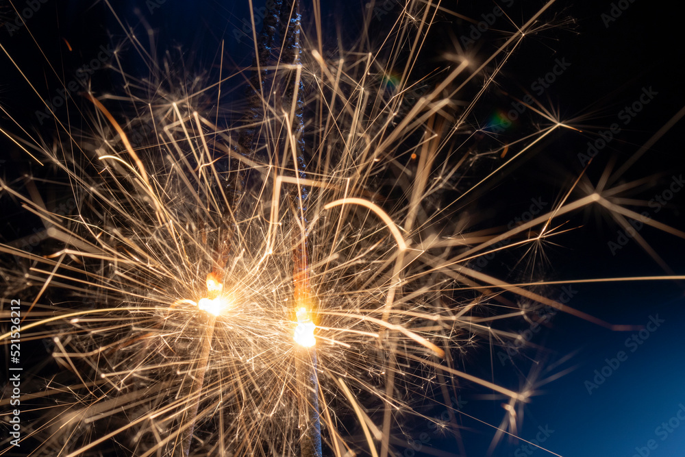 sparkler on black background