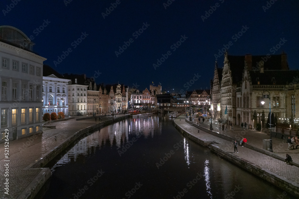 View of the canal from the Bridge in Ghent