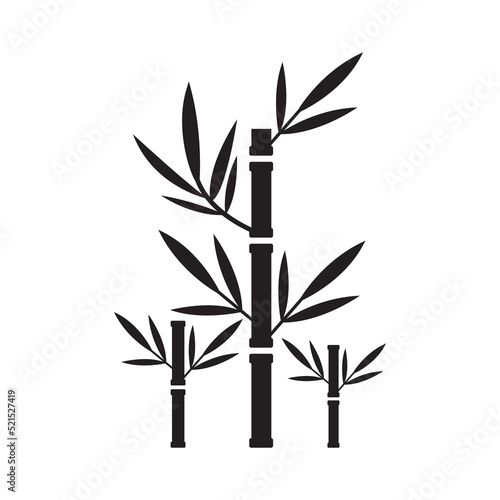 Nature jungle bamboo tree icon | Black Vector illustration |
