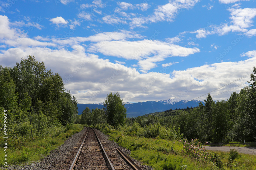 Railway and Blue Sky Landscape