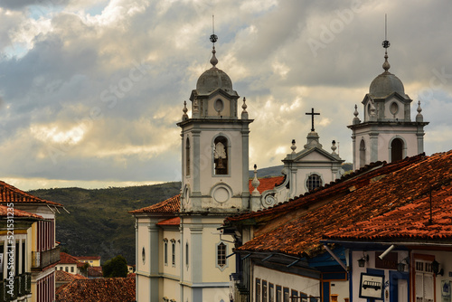 Late afternoon in the historic district of the UNESCO World Heritage-listed town of Diamantina, Minas Gerais state, Brazil photo