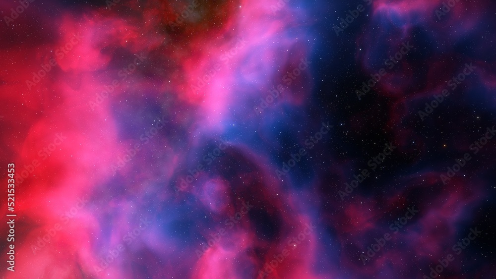 red-violet nebula in outer space, horsehead nebula, unusual colorful nebula in a distant galaxy, red nebula 3d render
