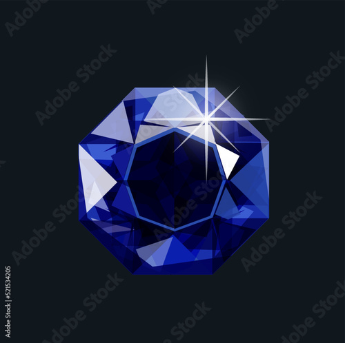 Blue diamond cartoon vector illustration
