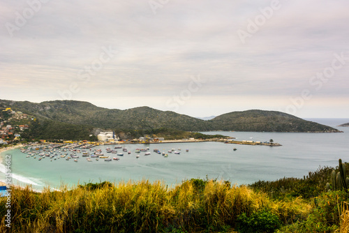 View of Praia dos Anjos and fishing boats at Arraial do Cabo town, State of Rio de Janeiro, Brazil. Taken with Nikon D7100 18-200 lens, at 26mm, 1/60 f 14 ISO 100.