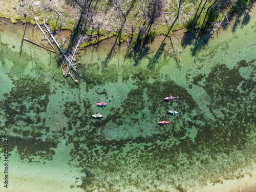 Fototapeta Naklejka Na Ścianę i Meble -  Kayaking a crystal clear river in Oregon