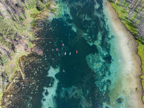 Kayaking a crystal clear river in Oregon