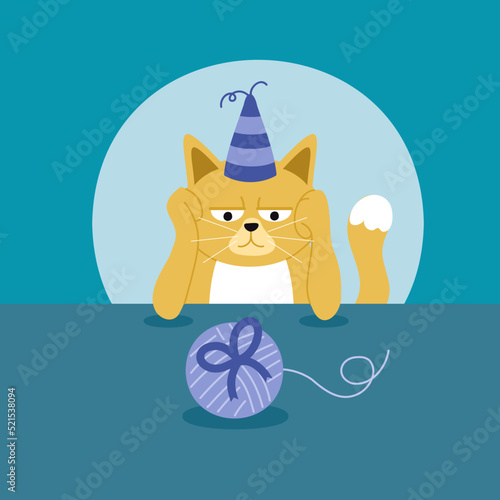 Vector de gato enojado en celebración