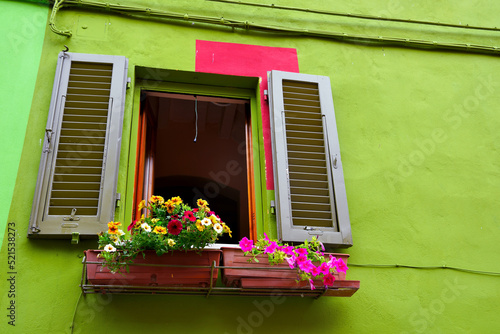 the village with the colorful houses Ghizzano tuscany Italy photo