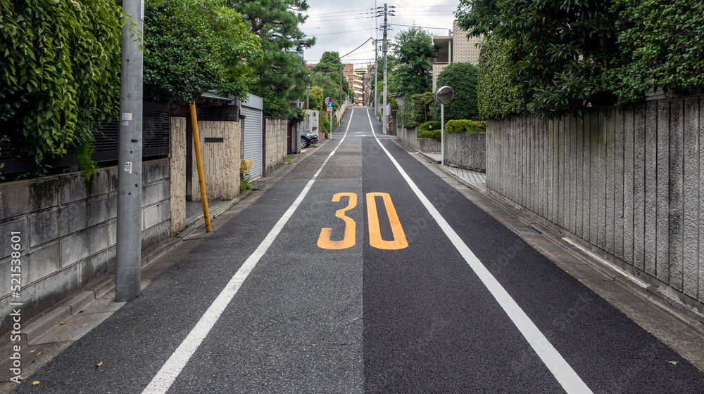 Obraz premium 住宅街の坂道
