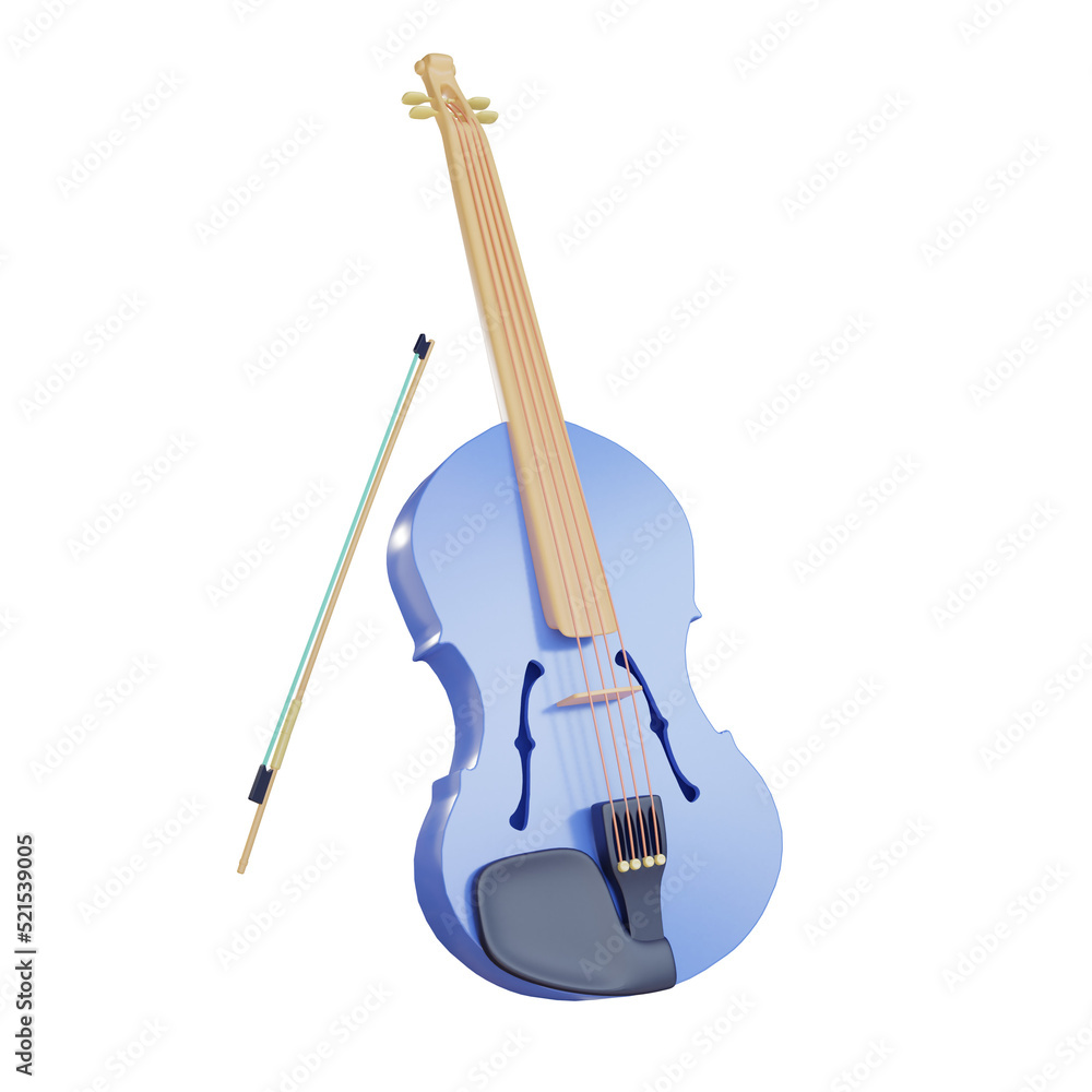 Fototapeta premium 3d music instrument violin
