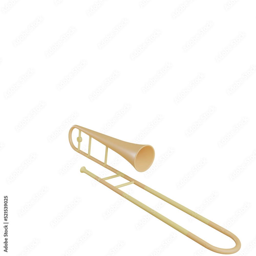 Obraz premium 3d music instrument trombone