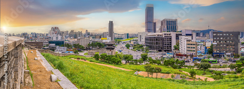 Downtown Seoul city skyline at Dongdaemun Gate, cityscape of South Korea