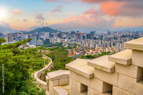 Photography Downtown Seoul city skyline, cityscape of South Korea