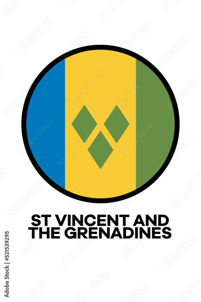 Poster with the flag of St Vincent And The Grenadines Poster with the flag of St Vincent And The Grenadines