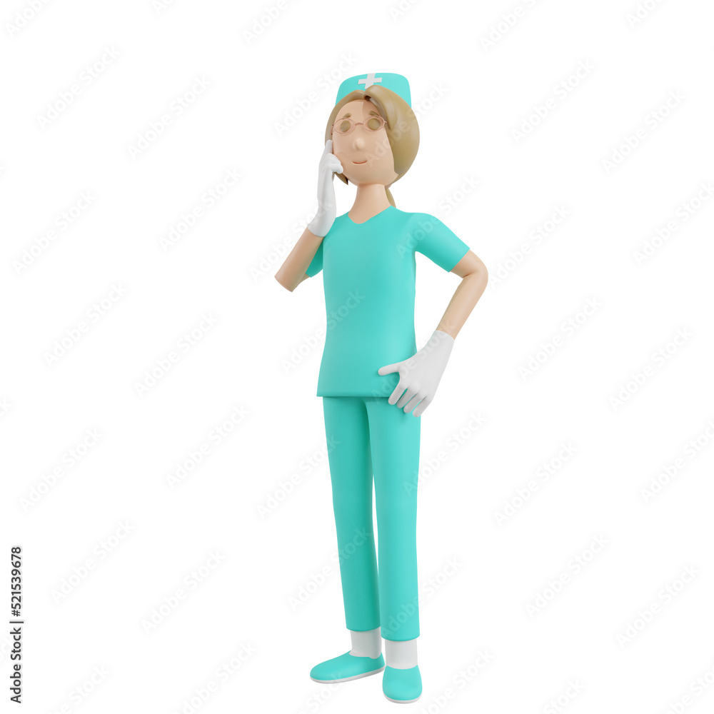 3d nurse character 3d nurse character