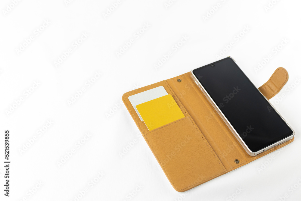 スマートフォンケースに入ったクレジットカード