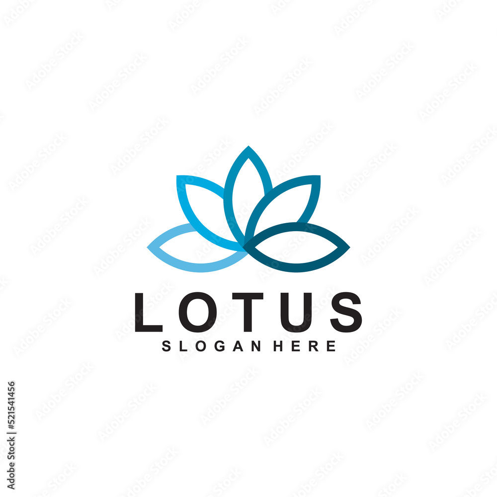 abstract lotus logo vector design template