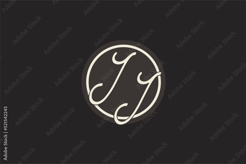 Initial letter JJ monogram logo with simple and creative cirle line ...