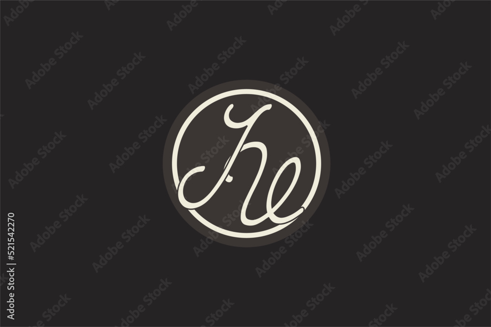 Initial letter JV monogram logo with simple and creative cirle line ...