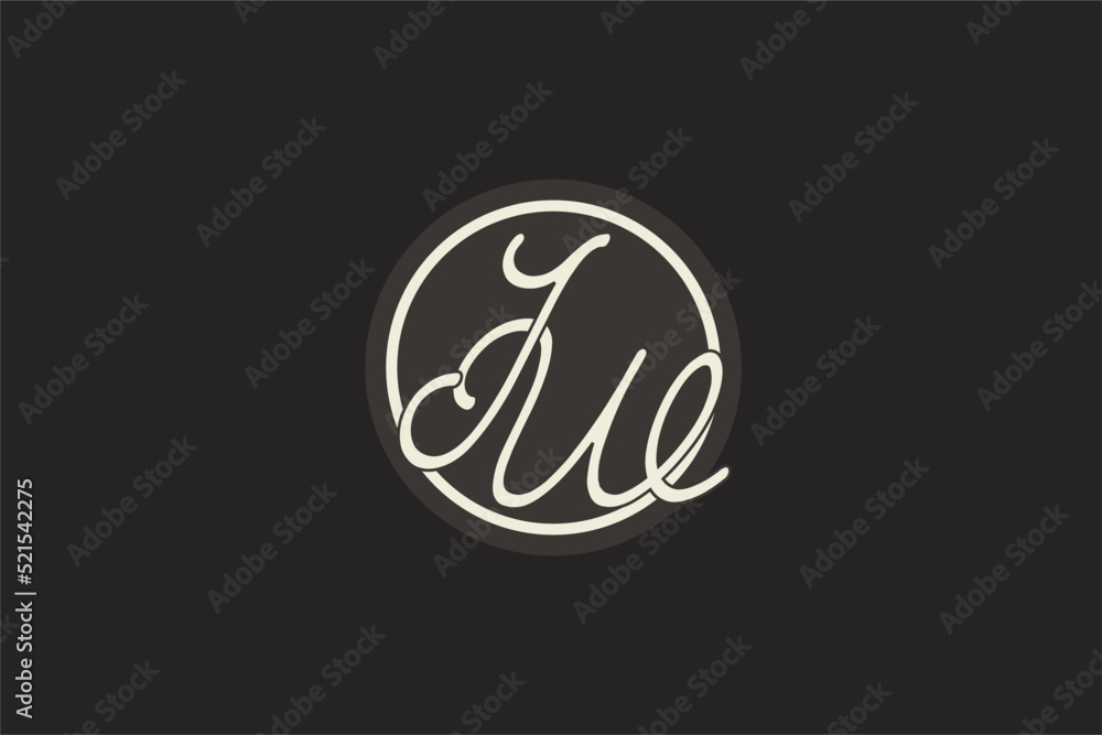 Initial letter JW monogram logo with simple and creative cirle line ...