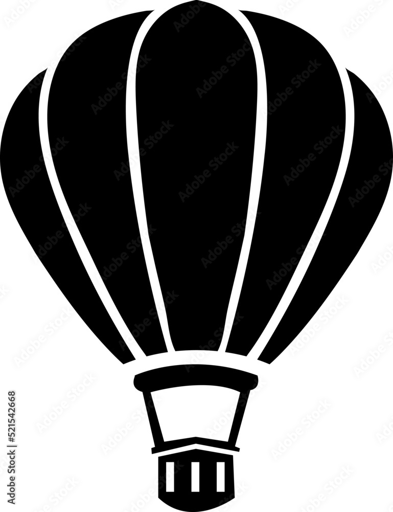 Fototapeta premium Vector illustration. Silhouette of hot air balloon. Air transport for travel..eps