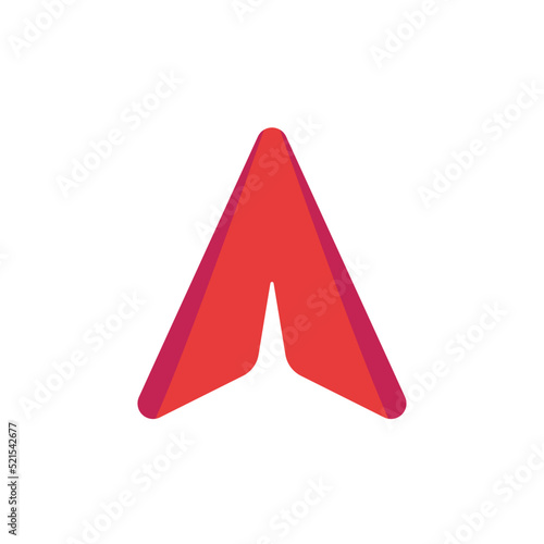 Arrow vector, red standard color. Arrow for social networks, digital brochure and various arts. Arrow vector on white background