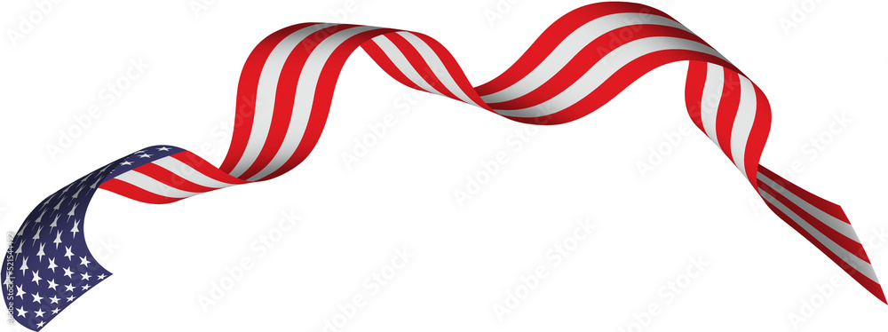 Fototapeta premium American flag ribbon flutter