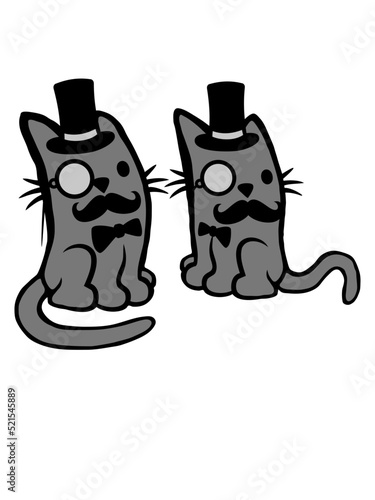 Herren 2 Katzen Freunde 