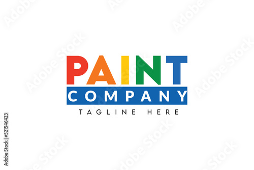 Painting company business logo. Paint logo vector with colorful paint words 