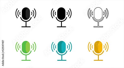 Microphone vector icon, web design icon. Voice vector icon, recording. Microphone - Symbol Recording Studio. retro microphone icon