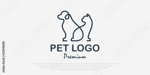 Pet logo design with creative line style