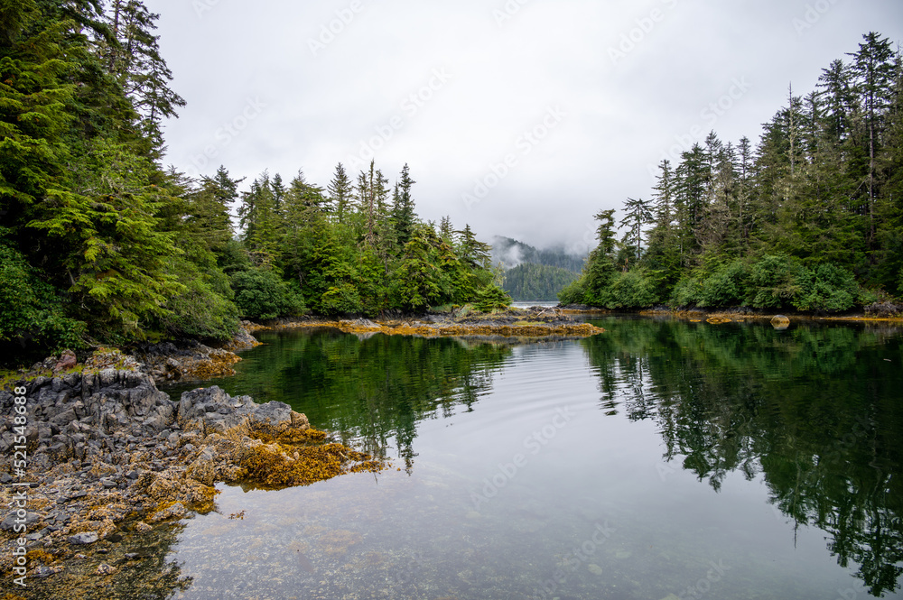 Obraz premium View of the Siginaka Islands close to Sitka, Alaska which is a location for Kayak travel.