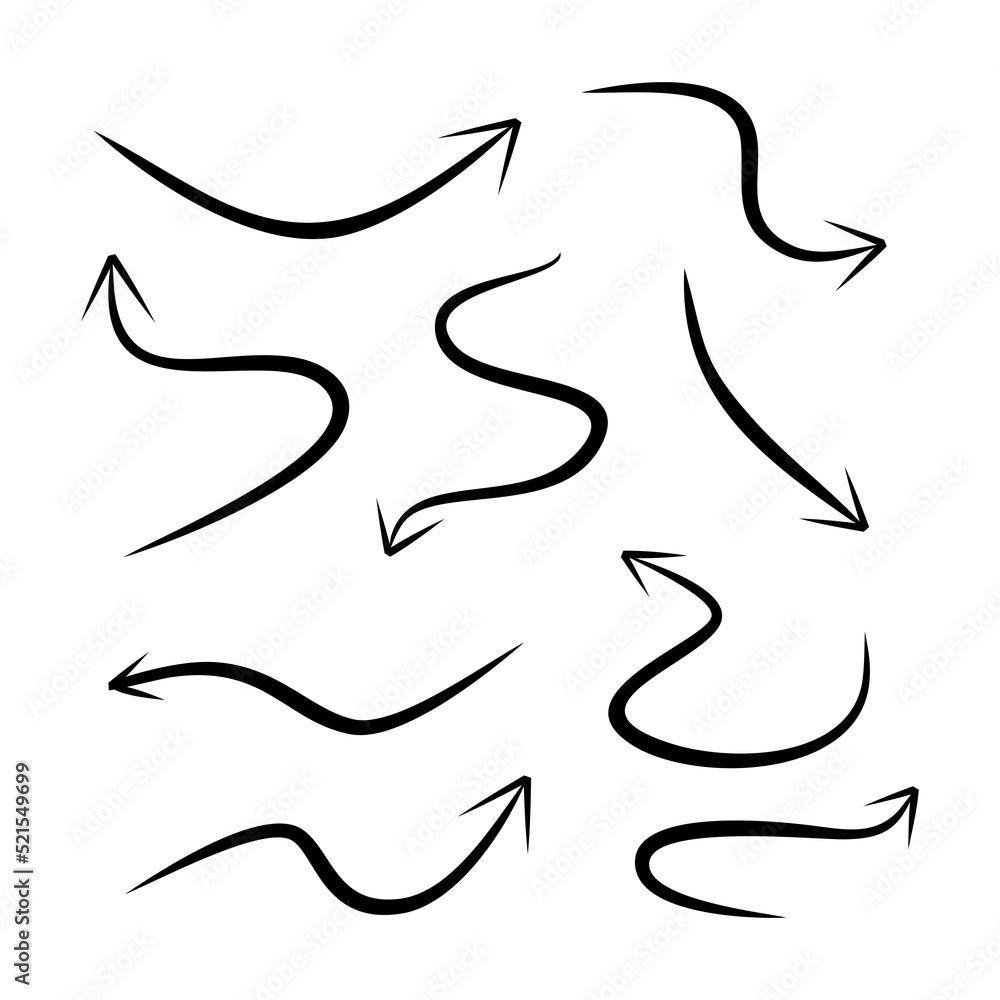 set of hand drawn arrows on white background. for business , web infographic, banner, and concept design. Vector doodle design elements. set of hand drawn arrows on white background. for business , web infographic, banner, and concept design. Vector doodle design elements.