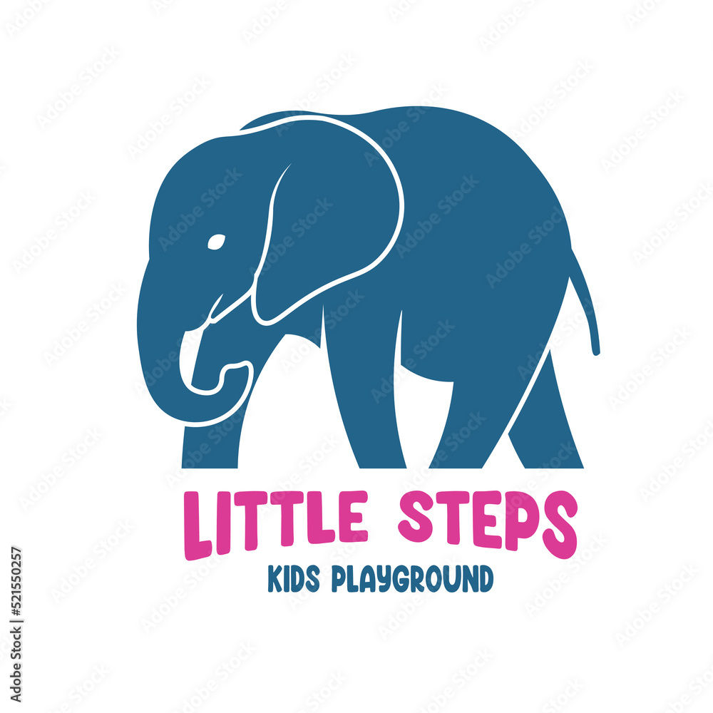 Cute baby elephant vector illustration, perfect for kid brand product logo design