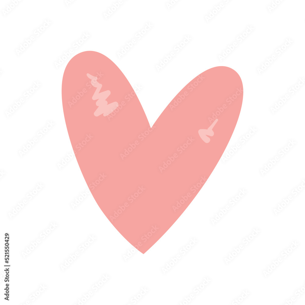 flat pink heart