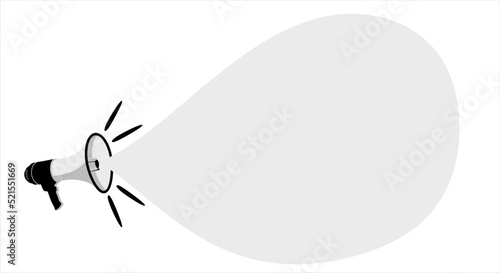 Marketing banner concept with megaphone and place for text. Loudspeaker Vector illustration