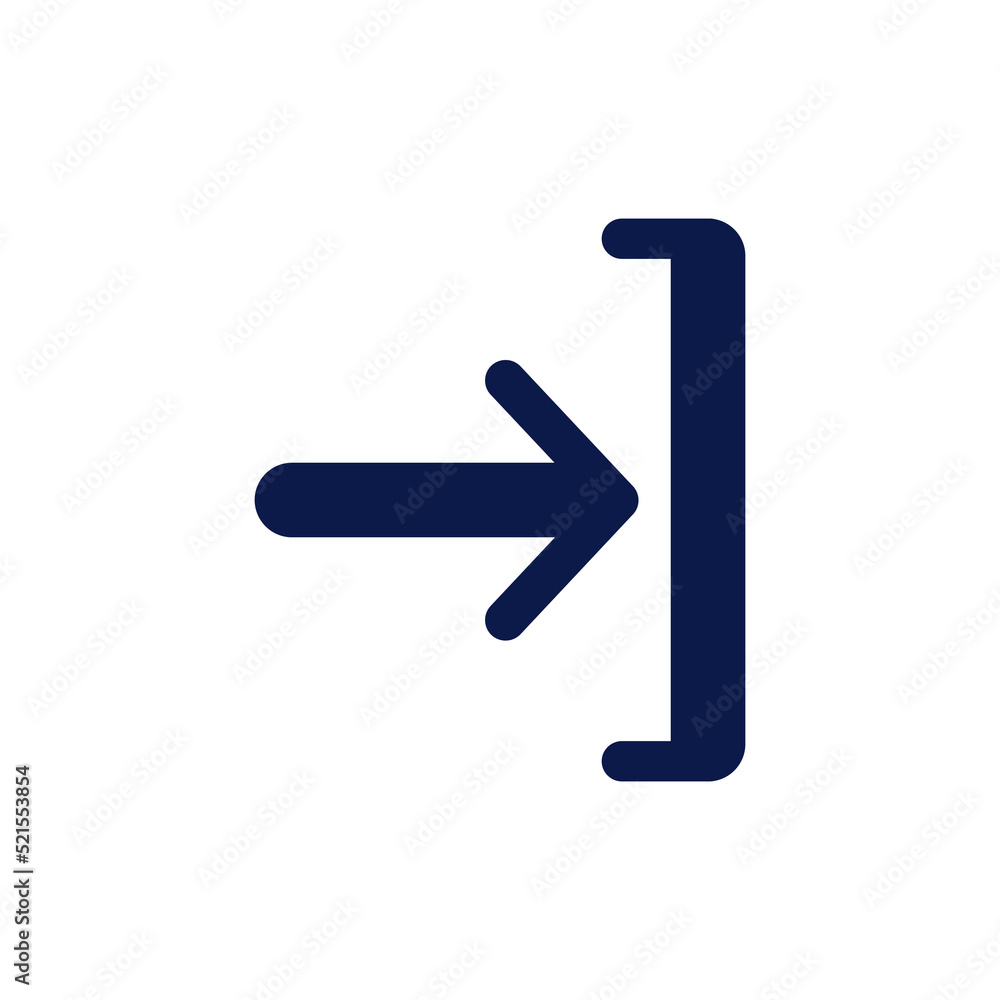Login icon in flat style. Arrow access vector illustration on white isolated background. Door entry business concept. Login icon in flat style. Arrow access vector illustration on white isolated background. Door entry business concept.
