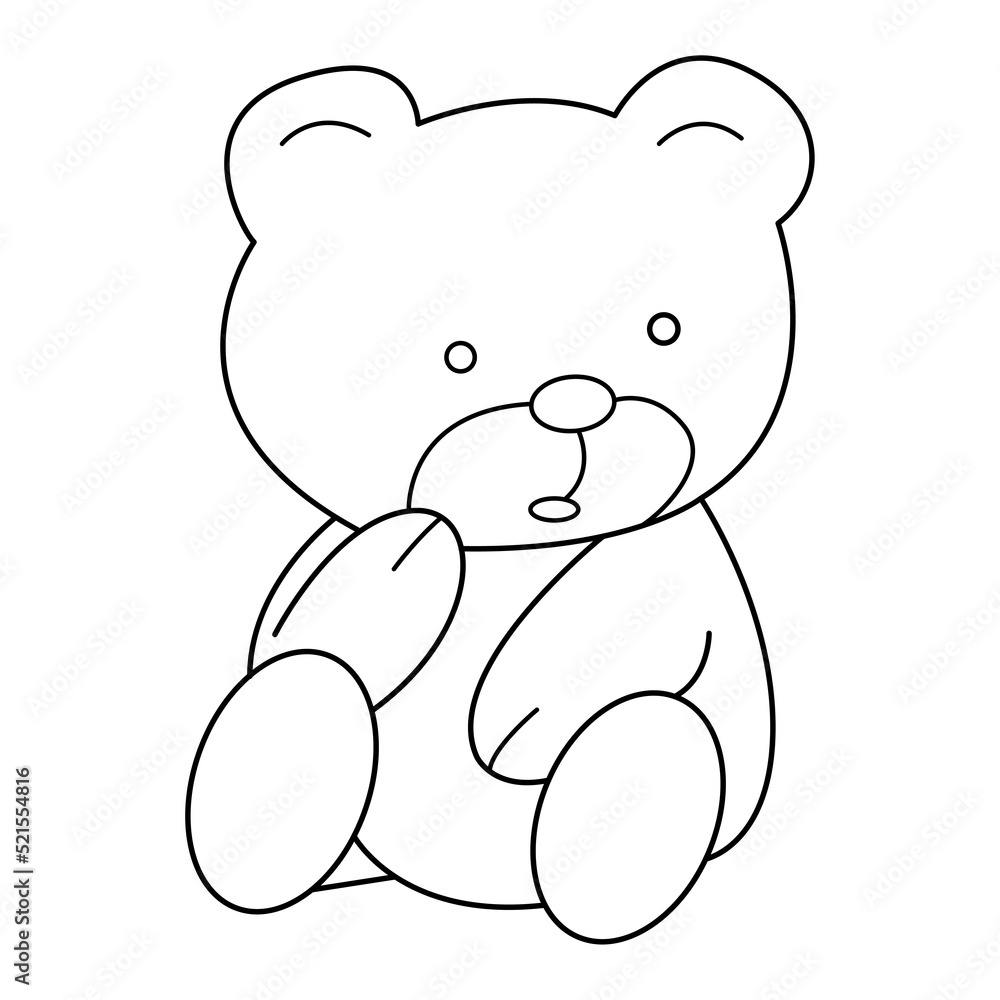 Fototapeta premium bear outline cartoon design on transparent background