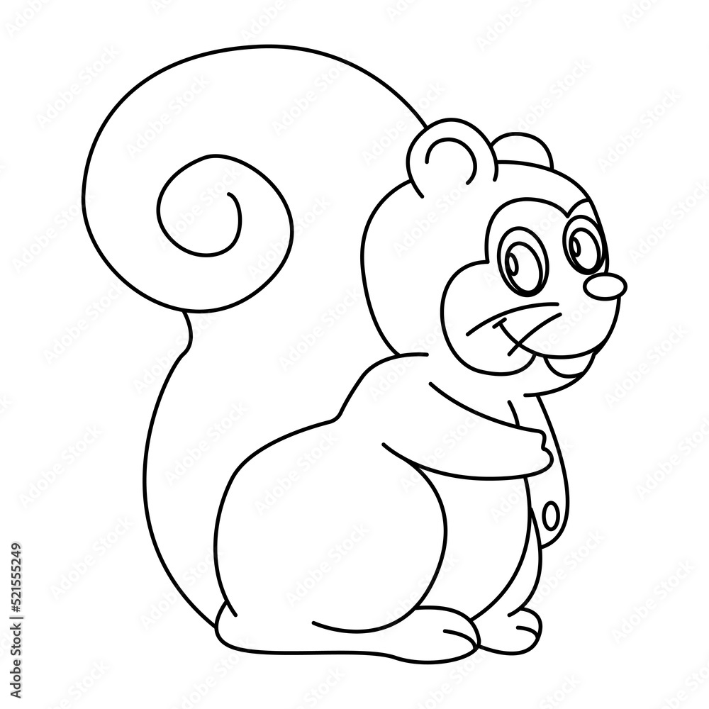 Squirrel outline cartoon design on transparent background Squirrel outline cartoon design on transparent background