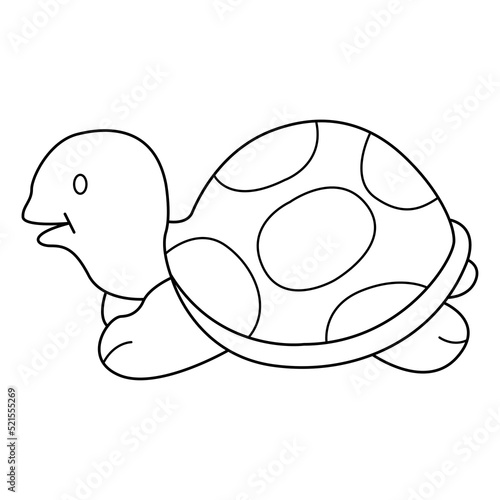 Turtle outline cartoon design on transparent background © Nut Creator